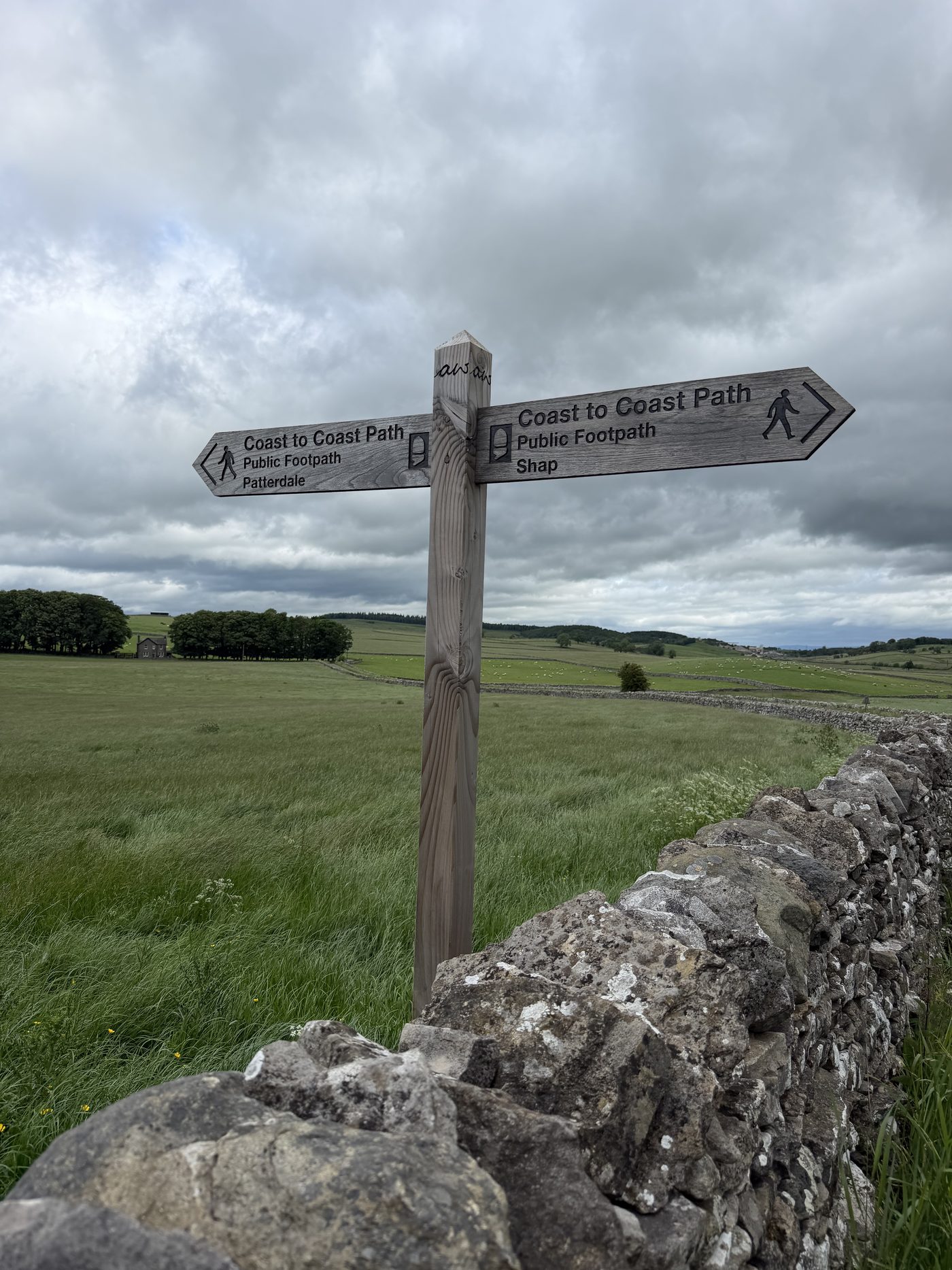 Coast to Coast Path signpost near Shap