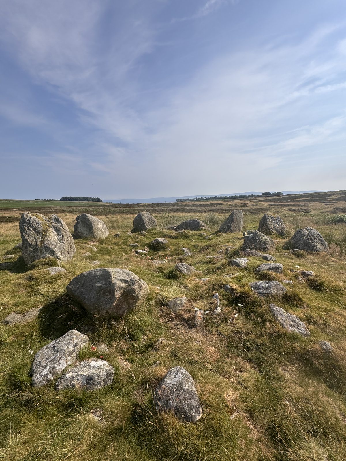 Ancient stone circle on the open fells near Shap